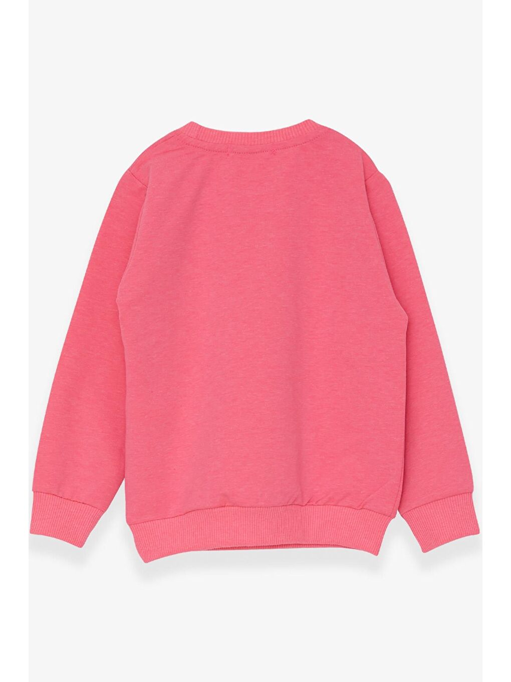 Kız Çocuk Sweatshirt Kalp Baskılı Neon Pembe (2-5 Yaş)-1