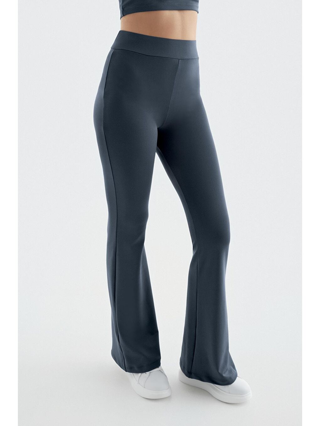 Antrasit İspanyol Paça Yüksek Bel Esnek Toparlayıcı Tayt T16-1