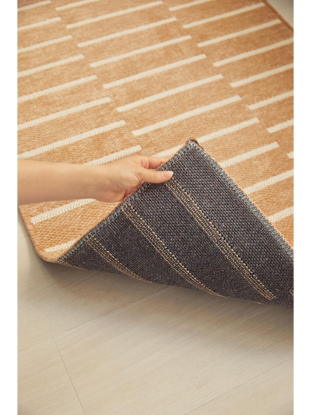 Ocean Home Textile Turkuaz Yıkanabilir Pamuklu Yuvarlak Halı Kilim 120 cm - 1