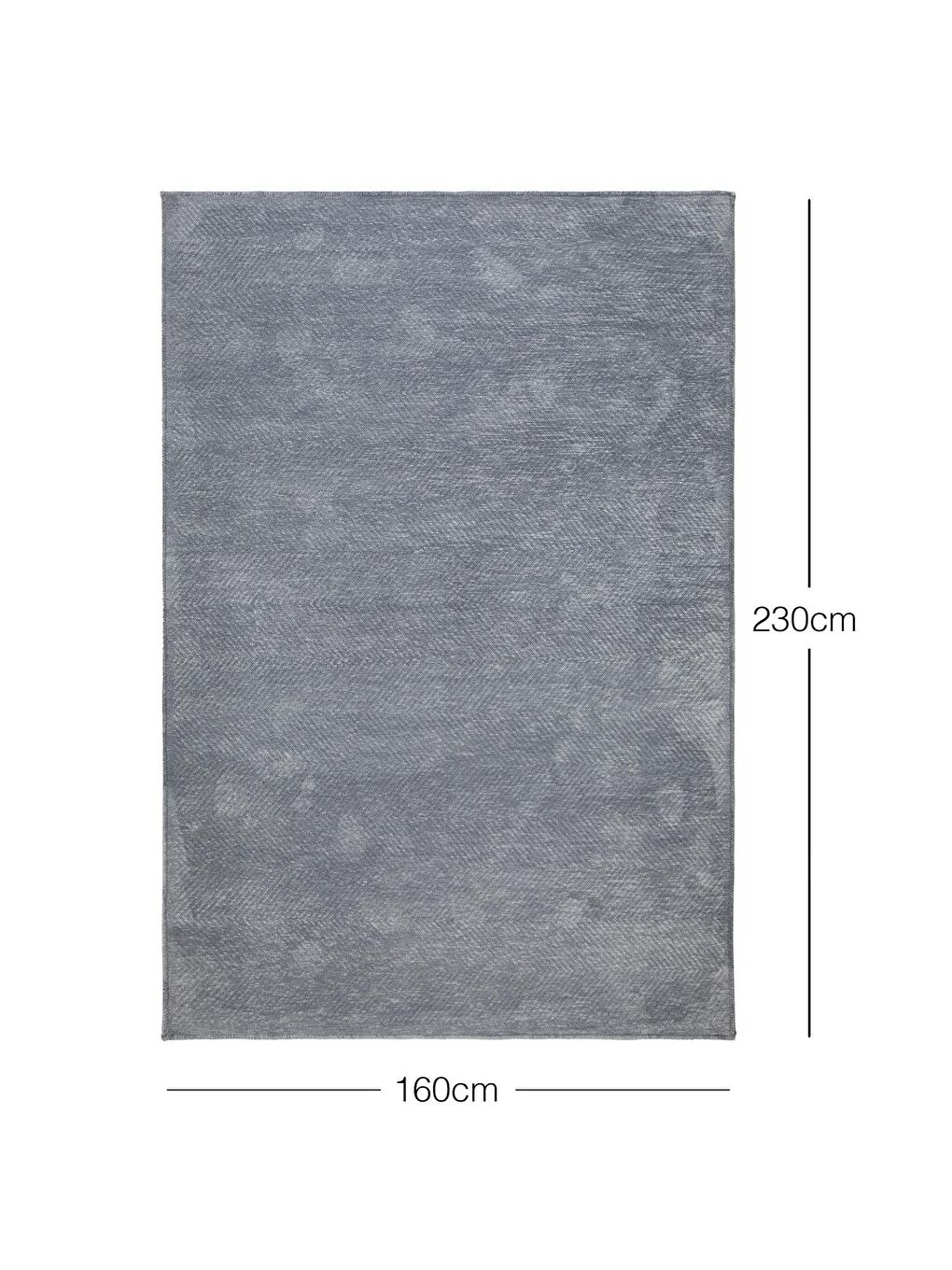 Gri Balıksırtı Şönil Halı Kilim 160x230 cm-3