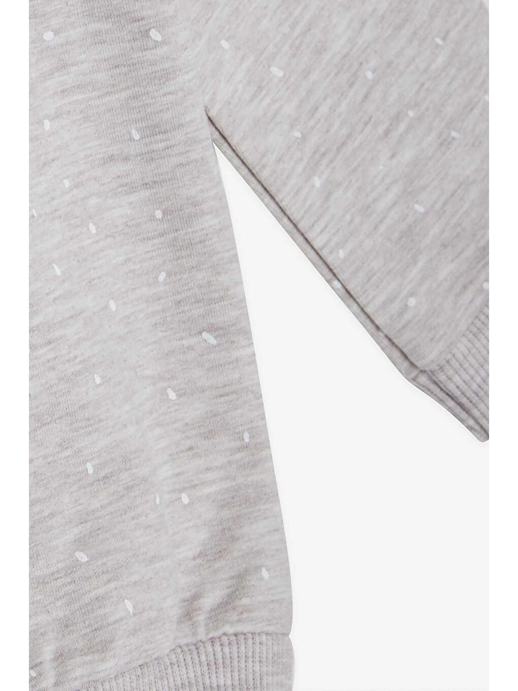 Kız Çocuk Sweatshirt Yazı Baskılı Desenli Bej Melanj (3-7 Yaş)-3