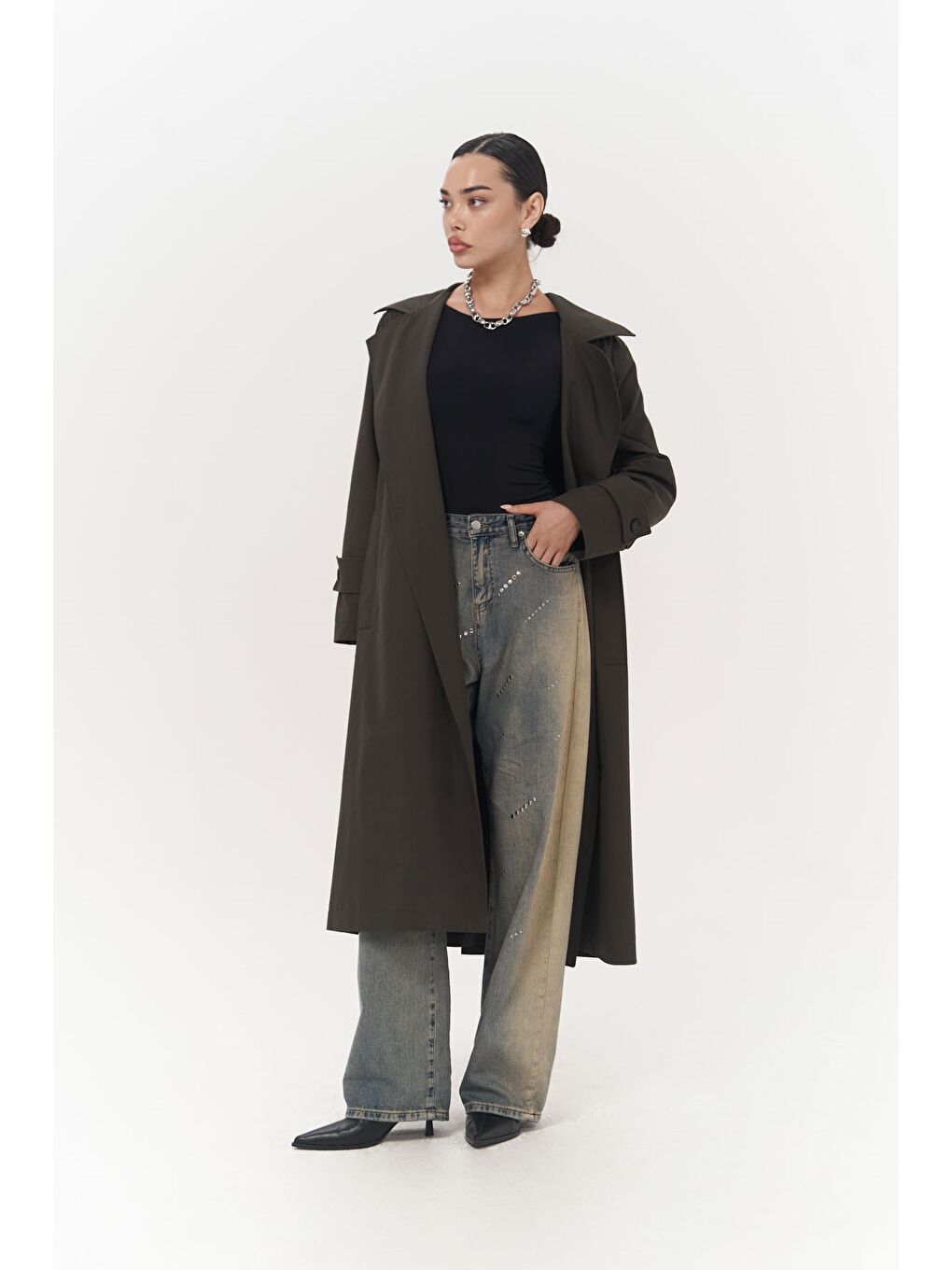 Antrasit Mevsimlik Trençkot-1