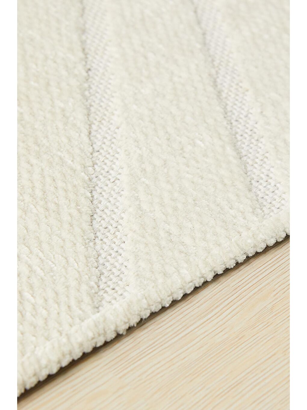 Ekru Dalga Desenli Şönil Halı Kilim 160x230 cm-2