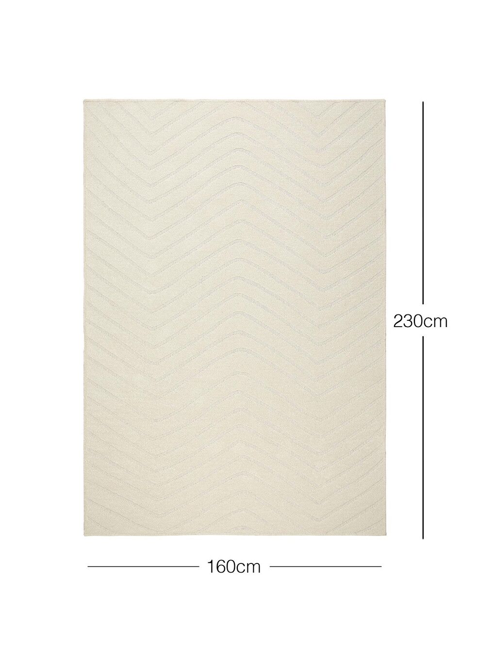 Ekru Dalga Desenli Şönil Halı Kilim 160x230 cm-3