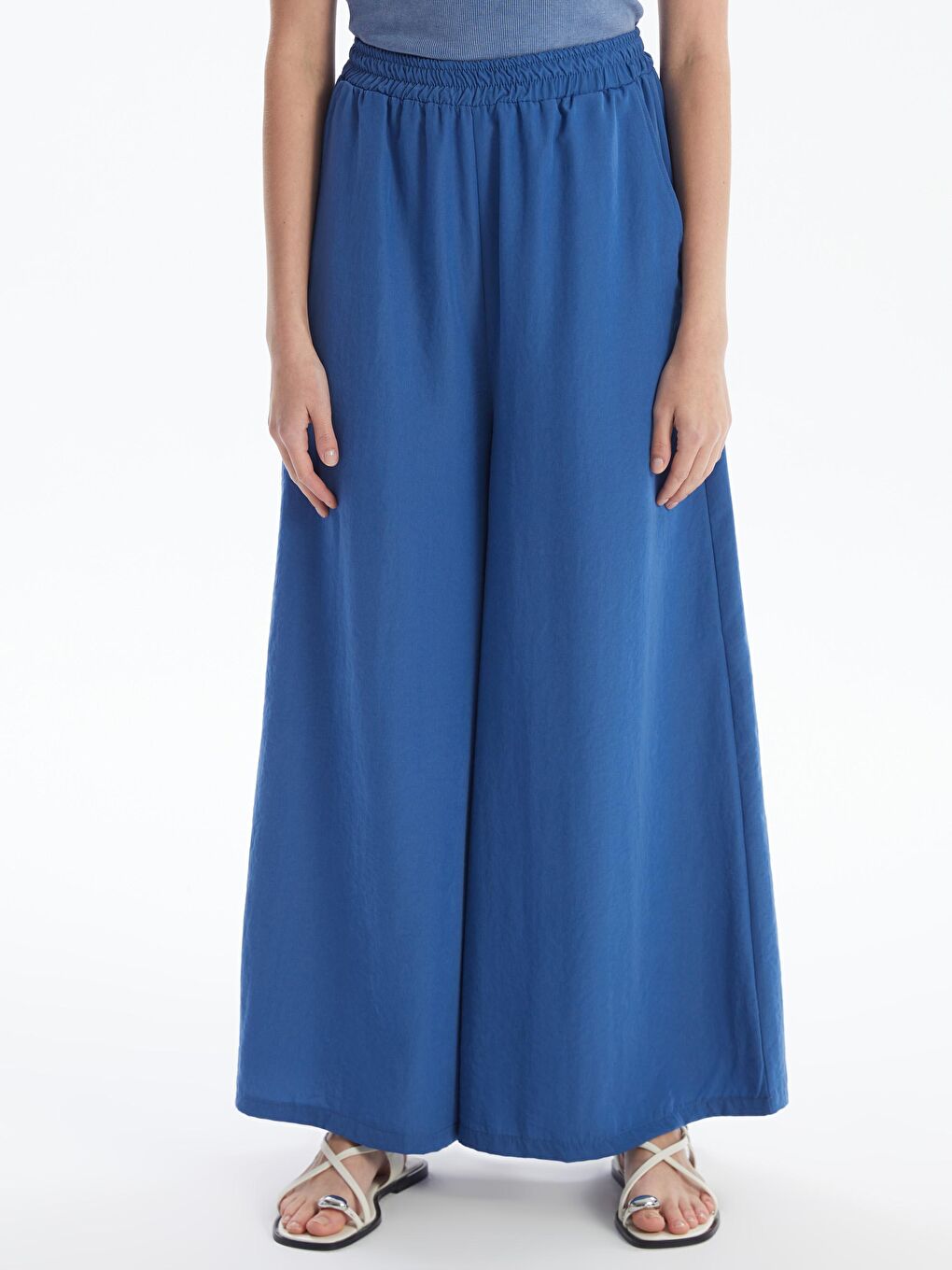 Kadın Mavi Palazzo Pantolon Bgh01-1