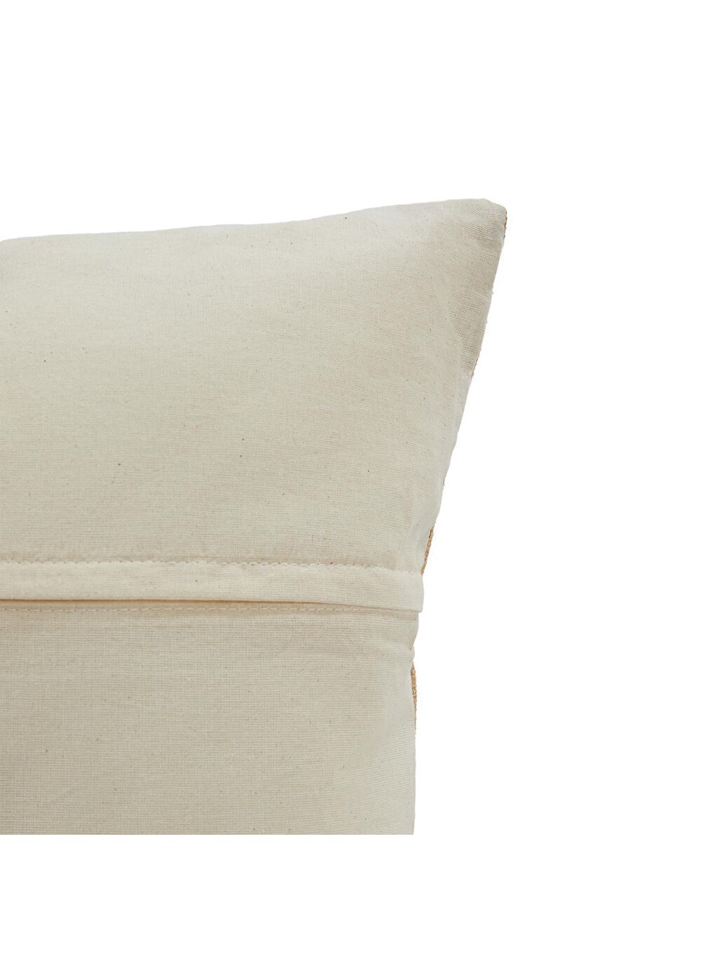 Bej Blok Yaprak Jüt Kırlent Kılıfı 50 x 50 cm-2