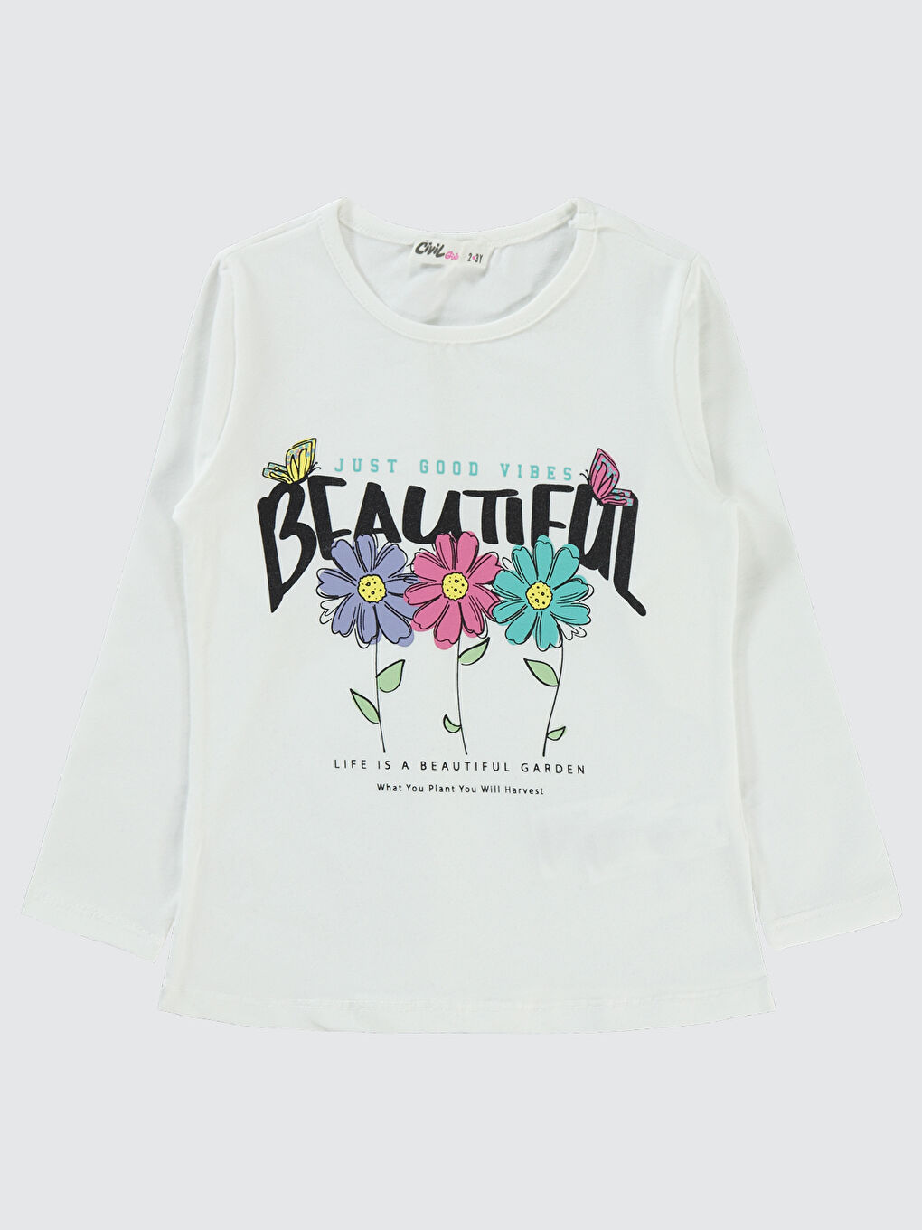 Kız Çocuk Sweatshirt 2-5 Yaş Ekru