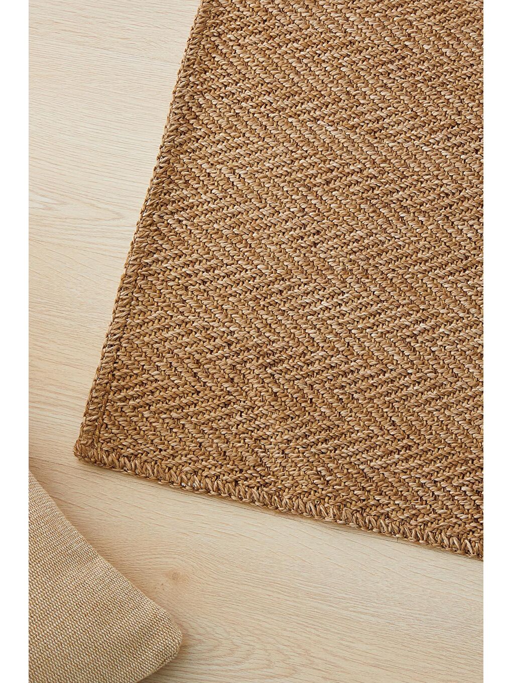 Ocean Home Textile Bej Jüt Görünümlü Balıksırtı Halı Kilim 80x150 cm - 2