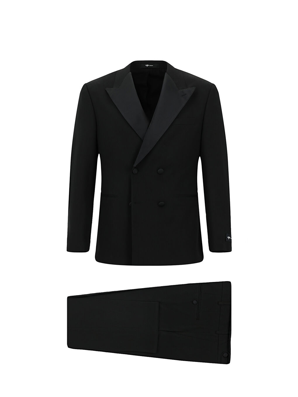 Siyah Regular Fit Sivri Yaka Kruvaze Smokin & Damatlık-7