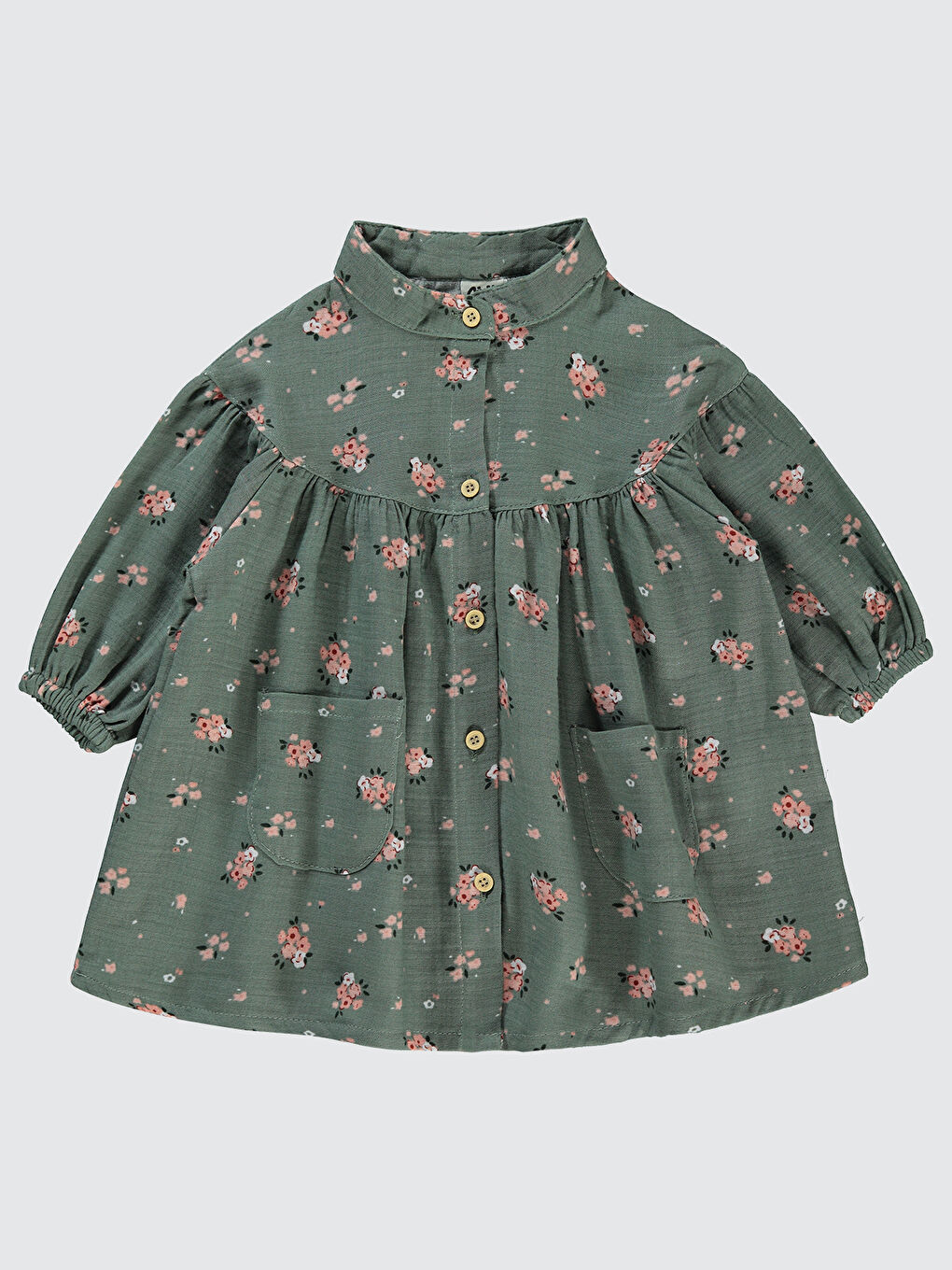 Turkuaz Kız Bebek Elbise 6-18 Ay Su Yeşili