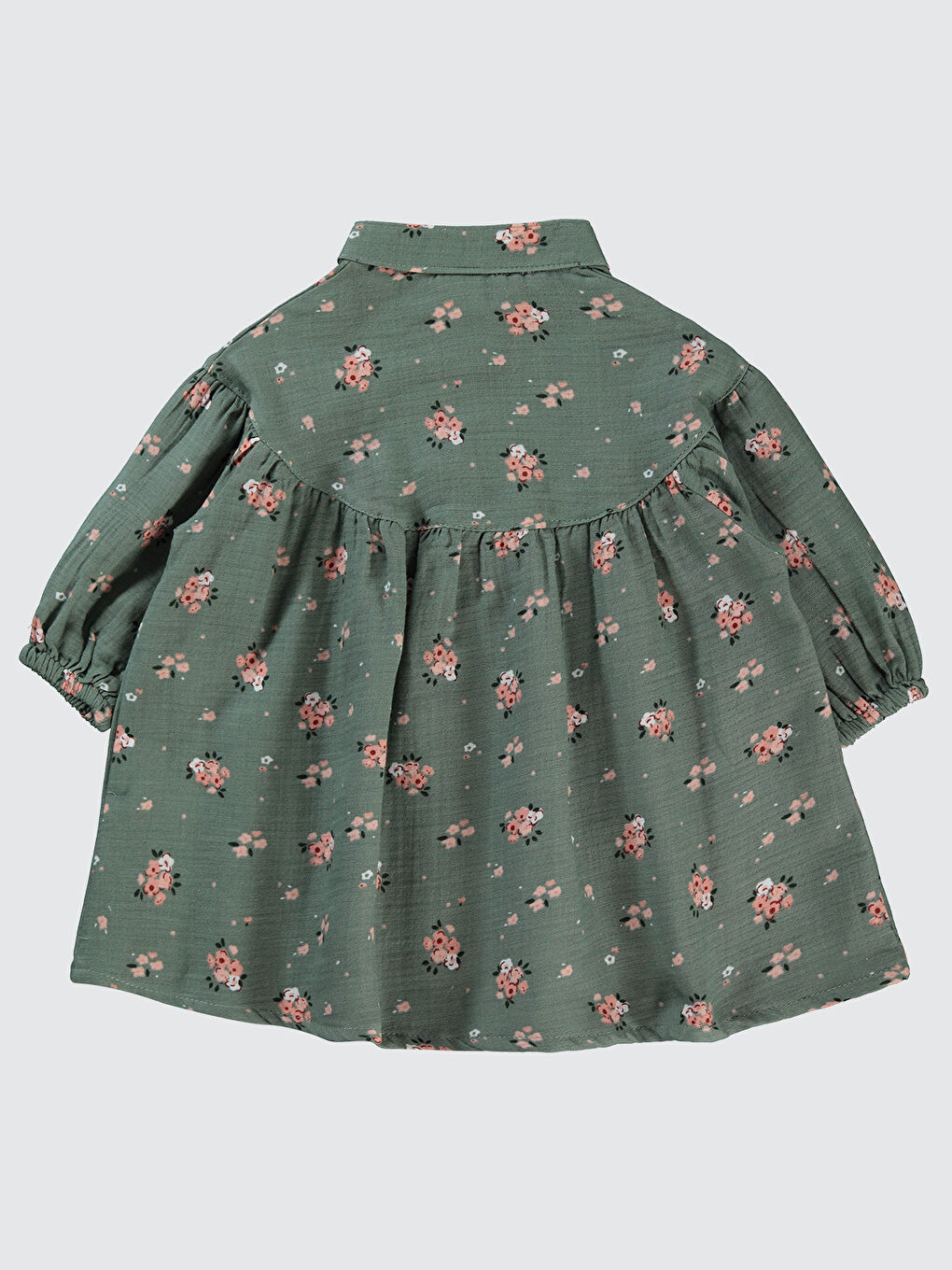 Turkuaz Kız Bebek Elbise 6-18 Ay Su Yeşili-1