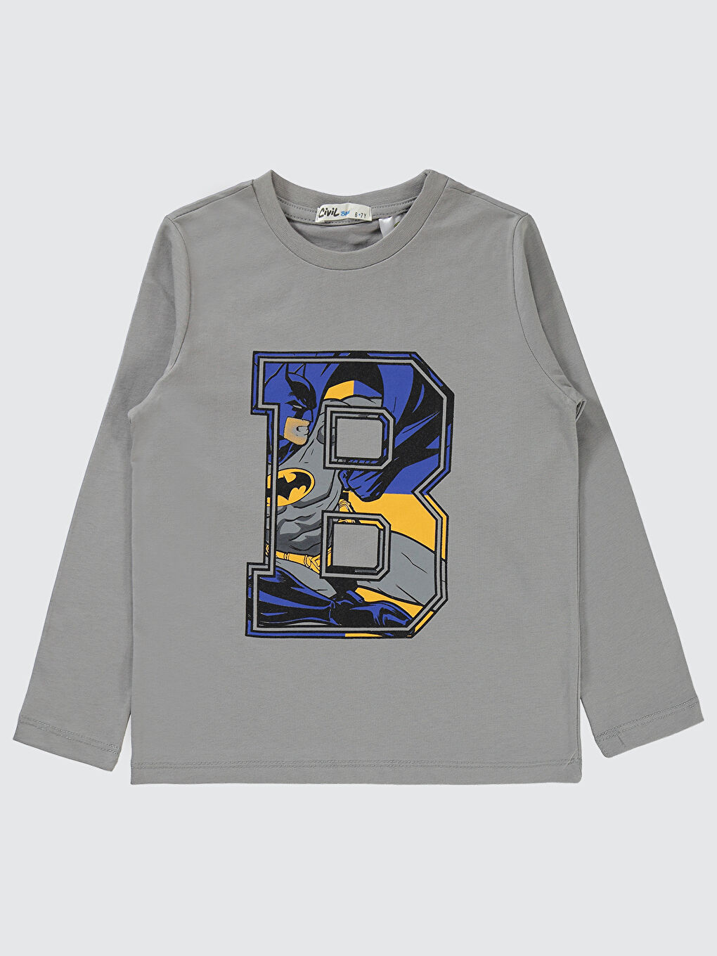 Batman Erkek Çocuk Sweatshirt 6-9 Yaş Gri