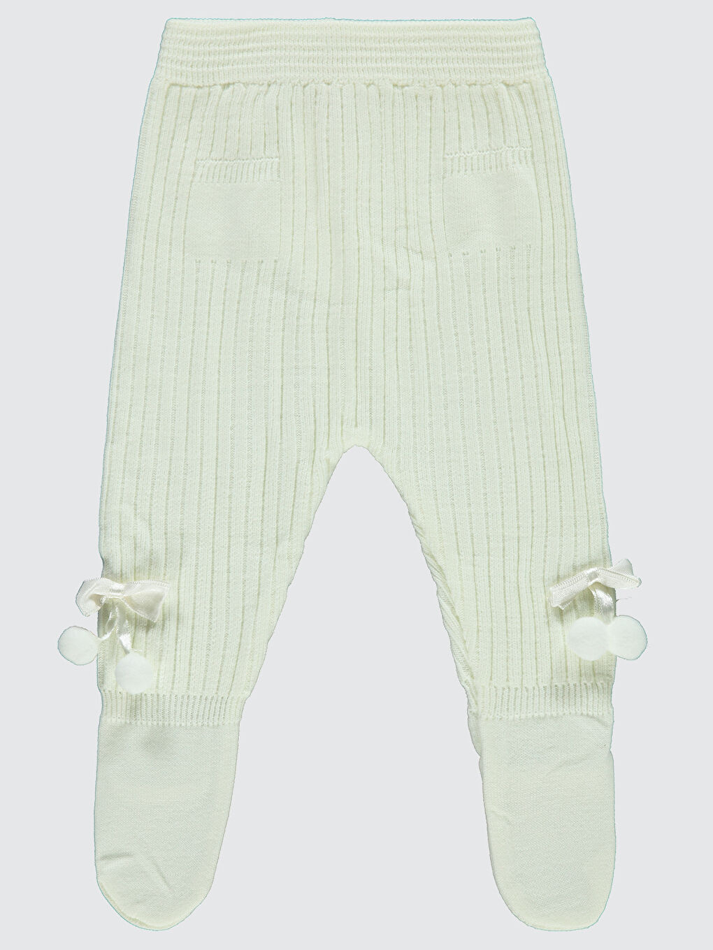 Kız Bebek Triko Patikli Tek Alt 3-12 Ay Ekru