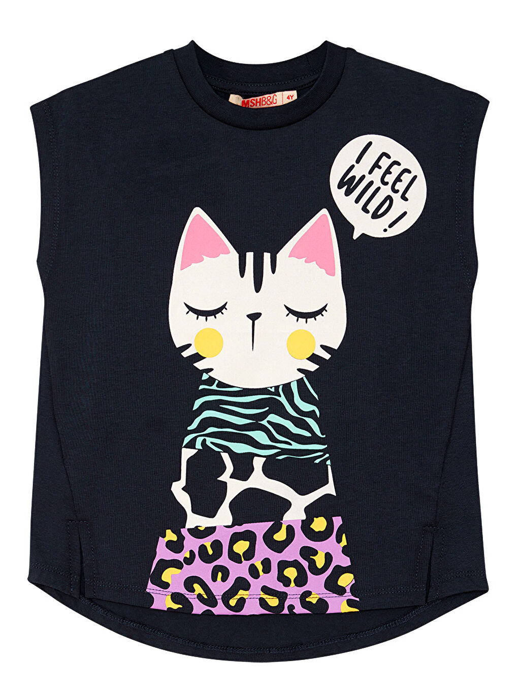 Karışık Orman Kedisi Kız Tişört Tayt Takım-4