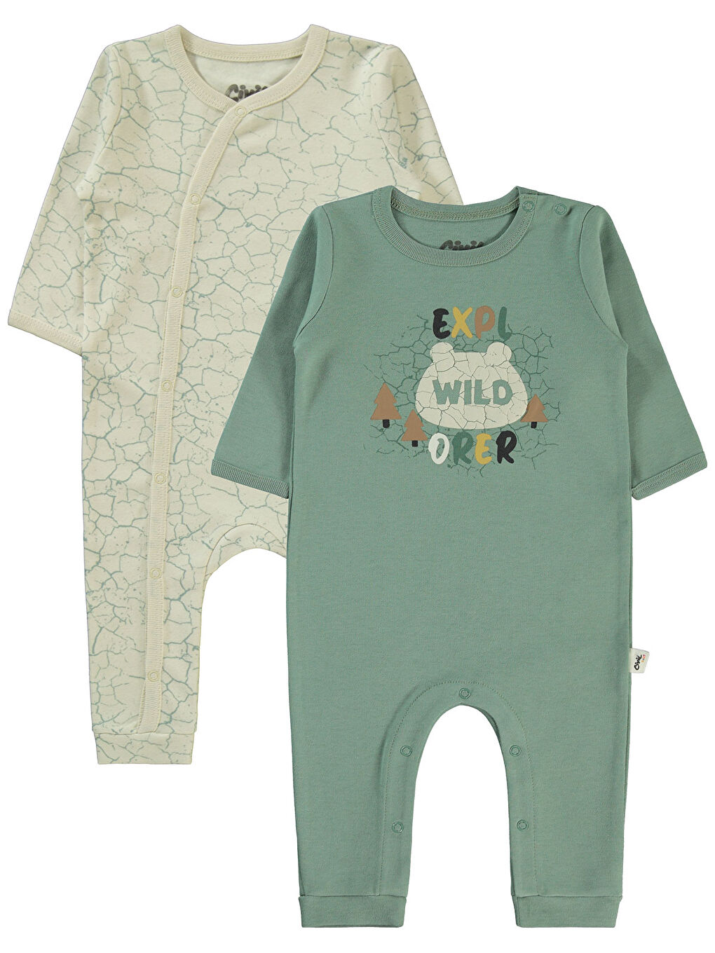 Baby Erkek Bebek 2'li Patiksiz Tulum 3-9 Ay Çağla Yeşili