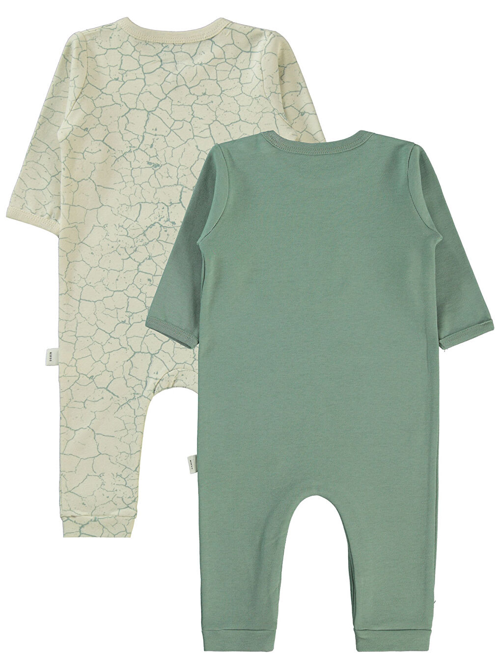 Baby Erkek Bebek 2'li Patiksiz Tulum 3-9 Ay Çağla Yeşili-1