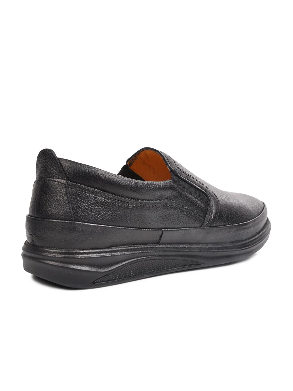478 Siyah Erkek Hakiki Deri Slip On Ayakkabı-3