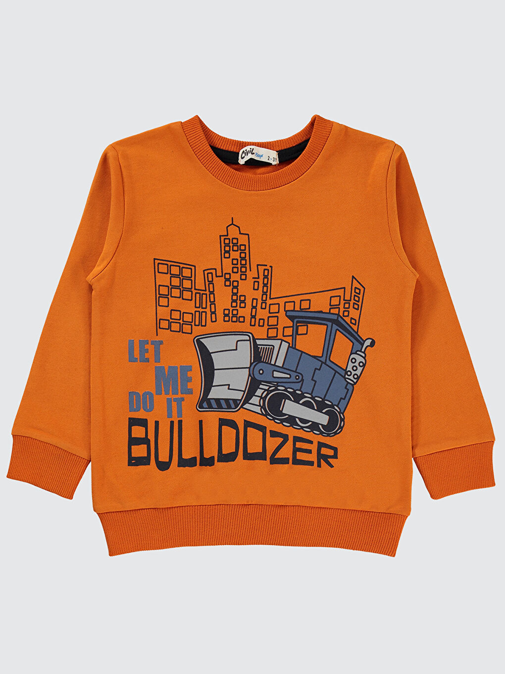 Turuncu Erkek Çocuk Sweatshirt 2-5 Yaş Koyu Oranj