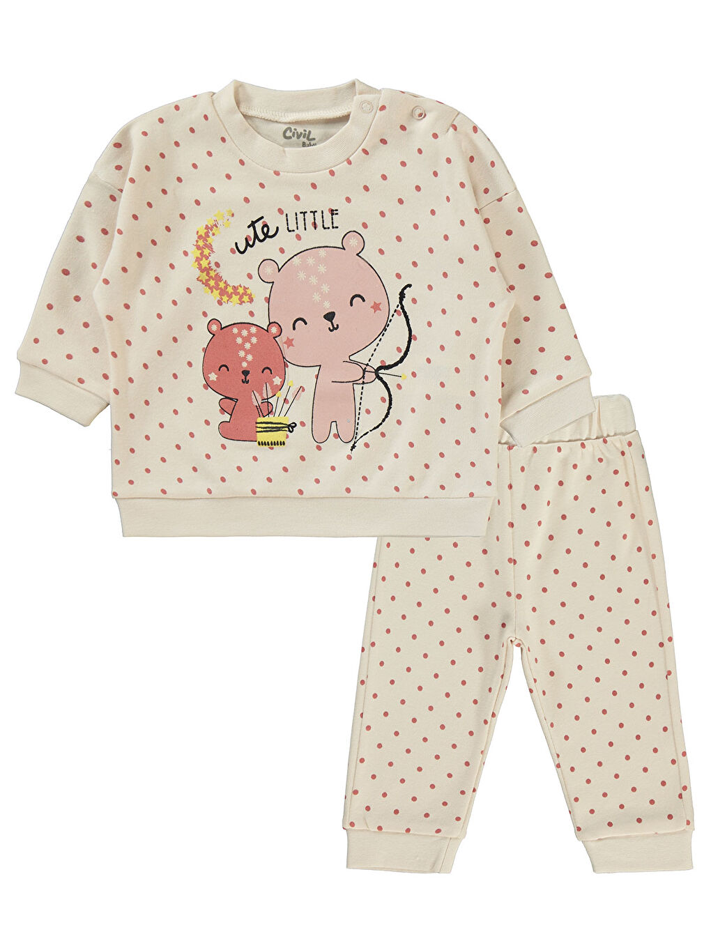 Bej Baby Kız Bebek Takım 6-18 Ay Fil Dişi