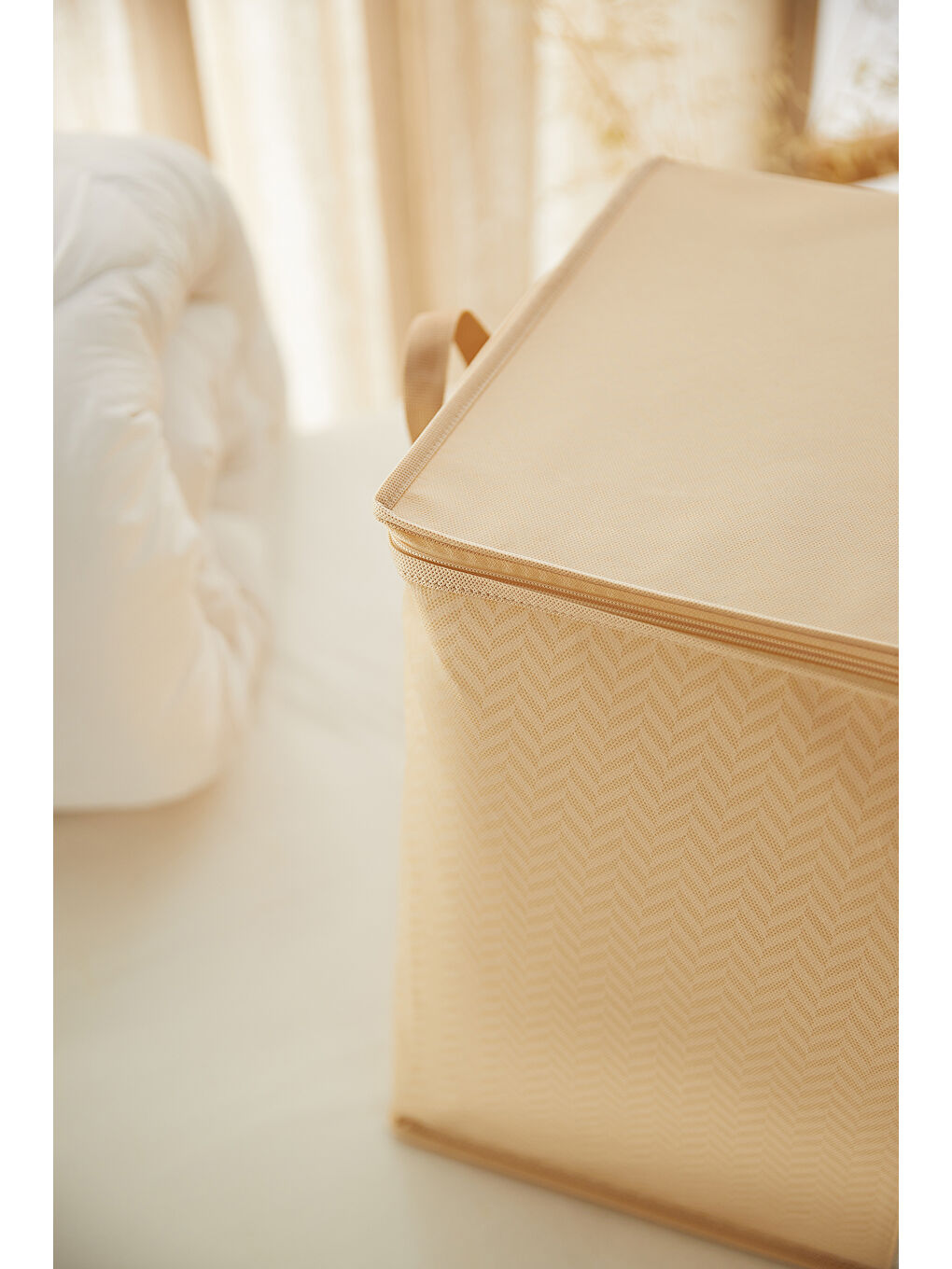 Mega Boy Pvc Pencereli Bej Balıksırtı Hurç 75 x 40 x 40 cm-4