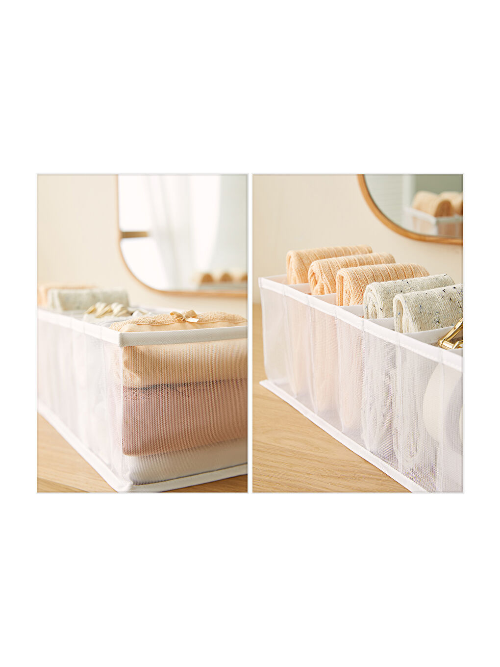 3'lü 10 Bölmeli Beyaz Renk File Çekmece İçi Düzenleyici Set-5