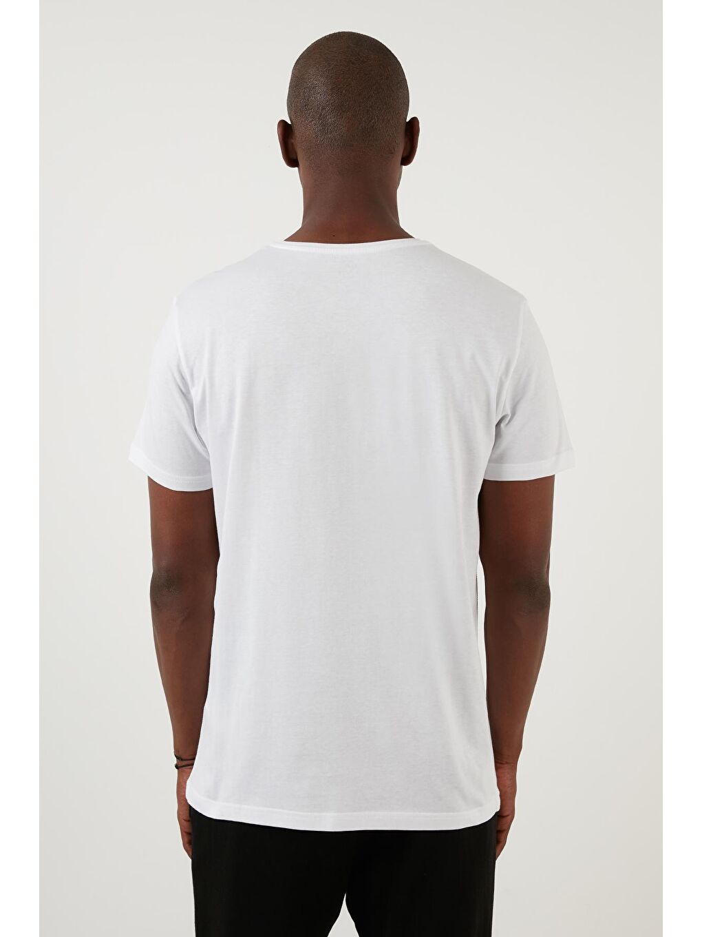 Beyaz Regular Fit Bisiklet Yaka Pamuklu Tişört 59023221-4