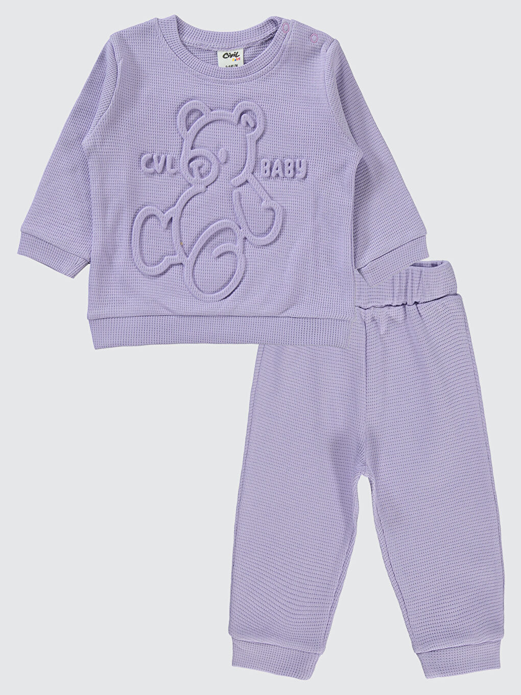 Lila Kız Bebek Baskılı Eşofman Takım