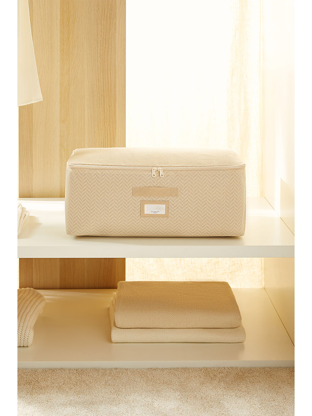 5'li Orta Boy Bej Balıksırtı Hurç Set 52 x 28 x 21 cm-5