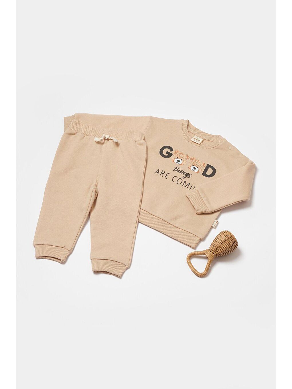 Bej Sweatshirt & Pantolon Takımı