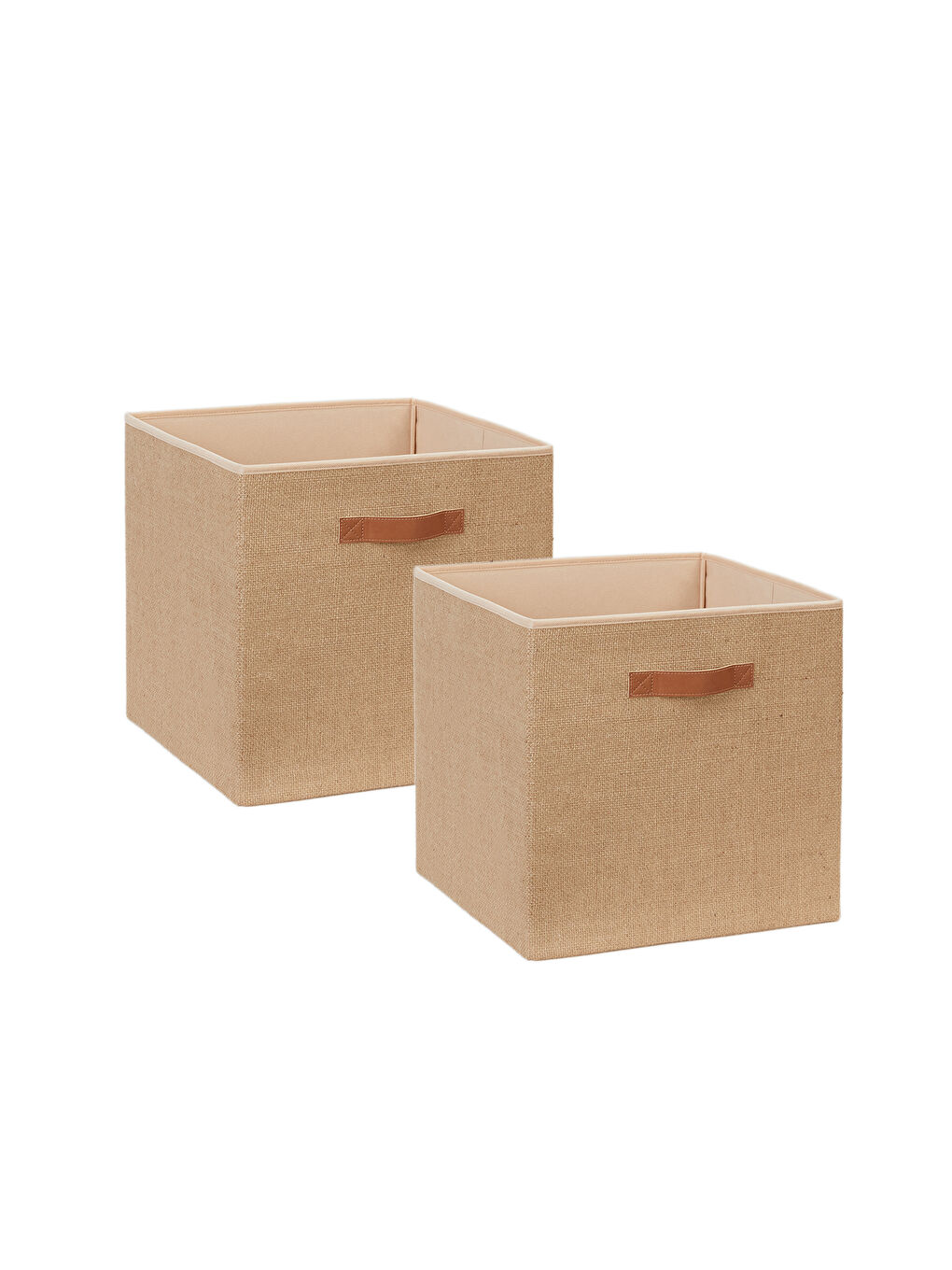 Bej 2'li Jüt Kutu Set 33x30x33 cm-5