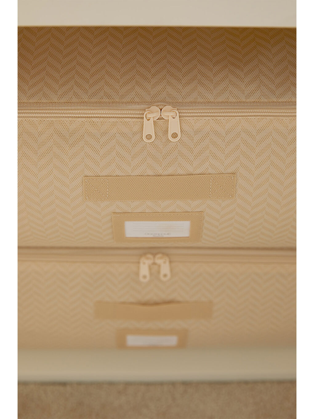 3'lü Mega Boy Bej Balıksırtı Baza Altı Hurç Set 74 x 46 x 22 cm-4