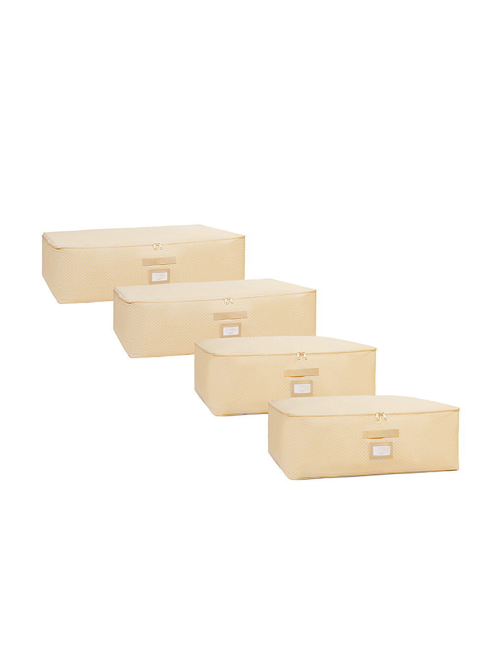 4'lü Bej Balıksırtı Baza Altı Hurç Set-5