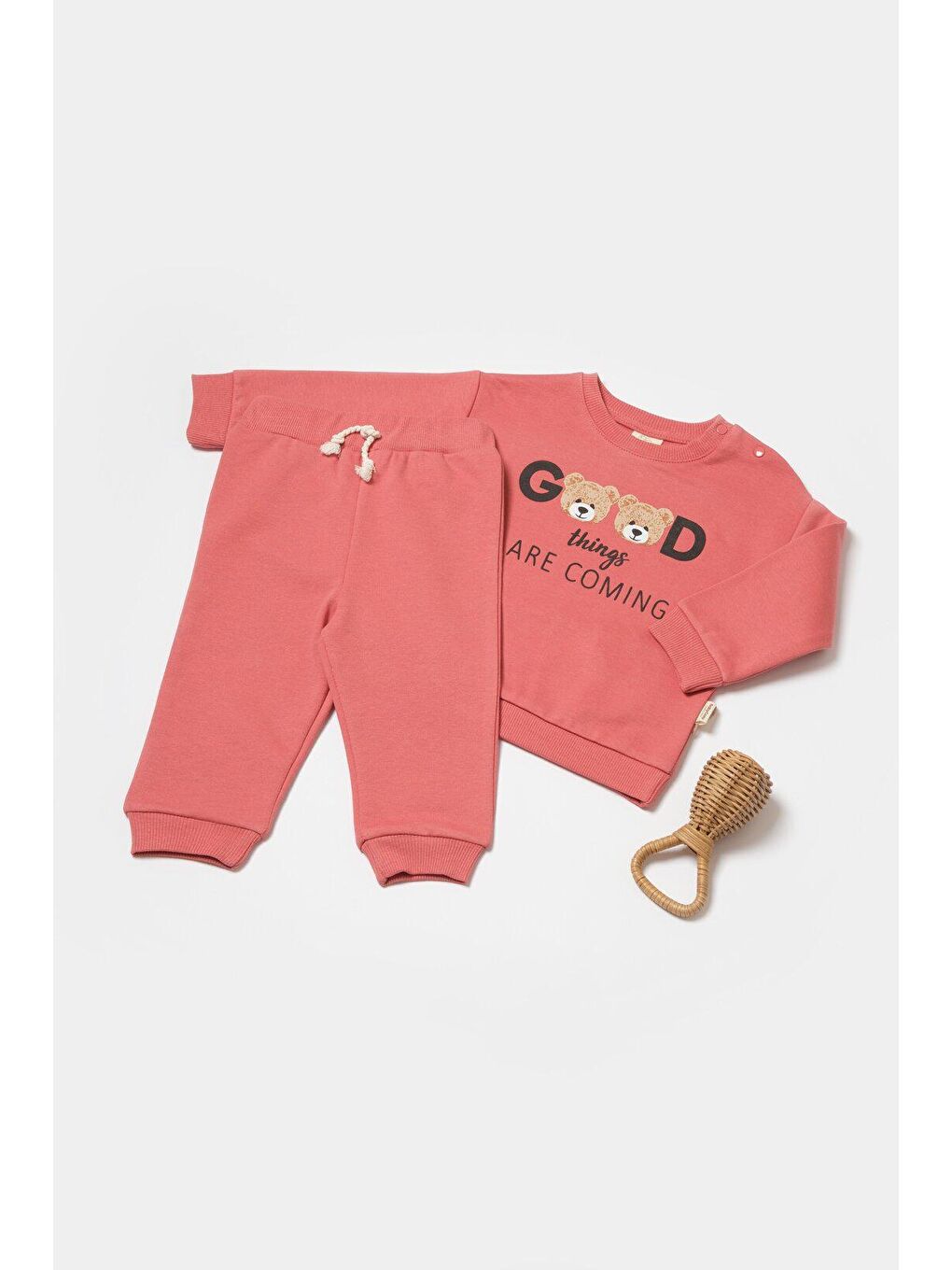 Pembe Sweatshirt & Pantolon Takımı