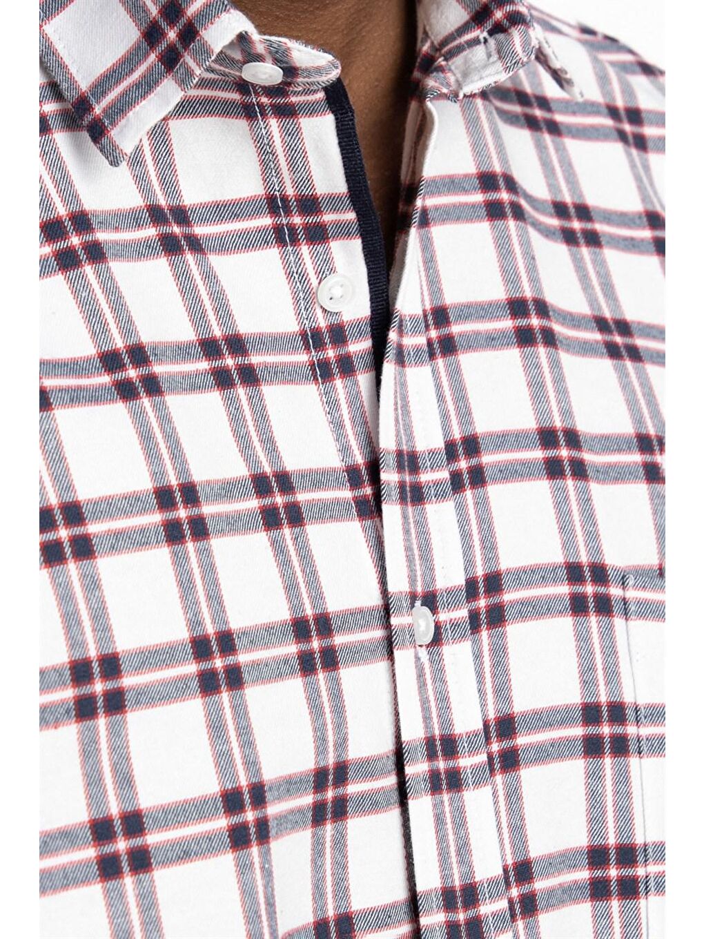 Siyah Klasik Fit Uzun Kol Kışlık Kareli Tek Cepli Erkek Renkli Gömlek-4