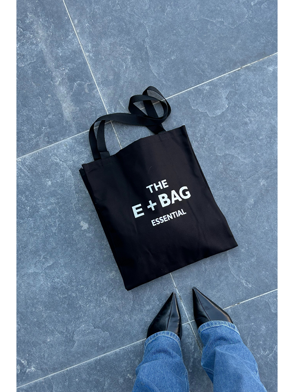 Siyah Kanvas Shopper Bag ASB006