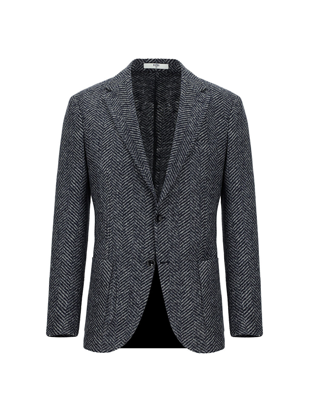 Lacivert Slim Fit Dar Kesim Yünlü Balıksırtı Spor İtalyan Ceket-7