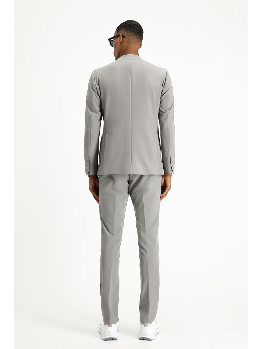 Gri Techno-Line Super Slim Fit Ekstra Dar Kesim Klasik Takım Elbise-6
