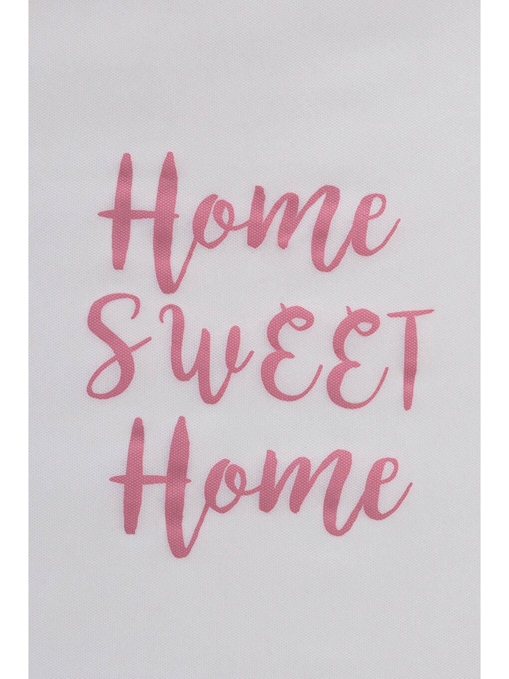 4'lü Pembe Çizgili Home Sweet Home Hurç Set-4