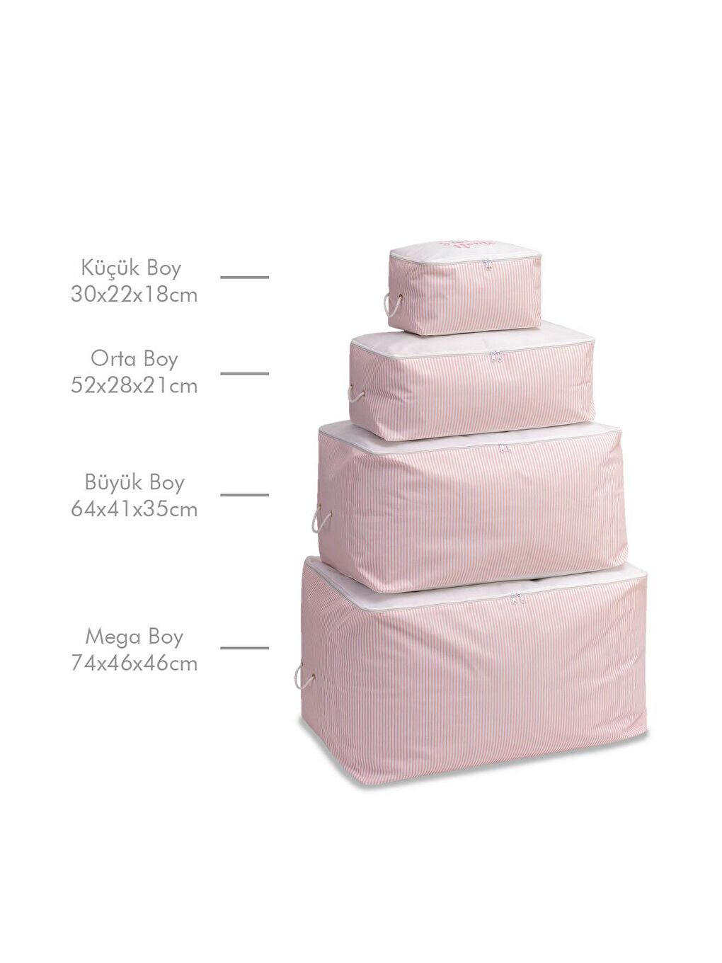 4'lü Pembe Çizgili Home Sweet Home Hurç Set-6