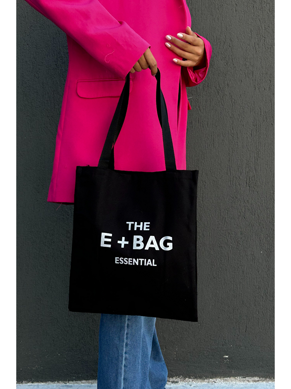 Siyah Kanvas Shopper Bag ASB006-3