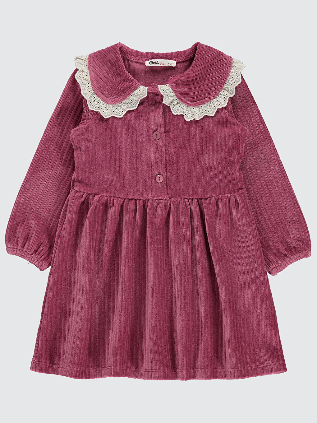 Girls Kız Çocuk Elbise 2-5 Yaş Mürdüm
