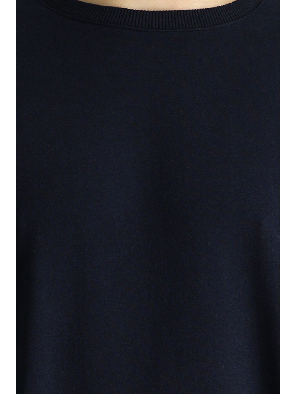 Lacivert Bisiklet Yaka Oversize Pamuklu Sweatshirt-4