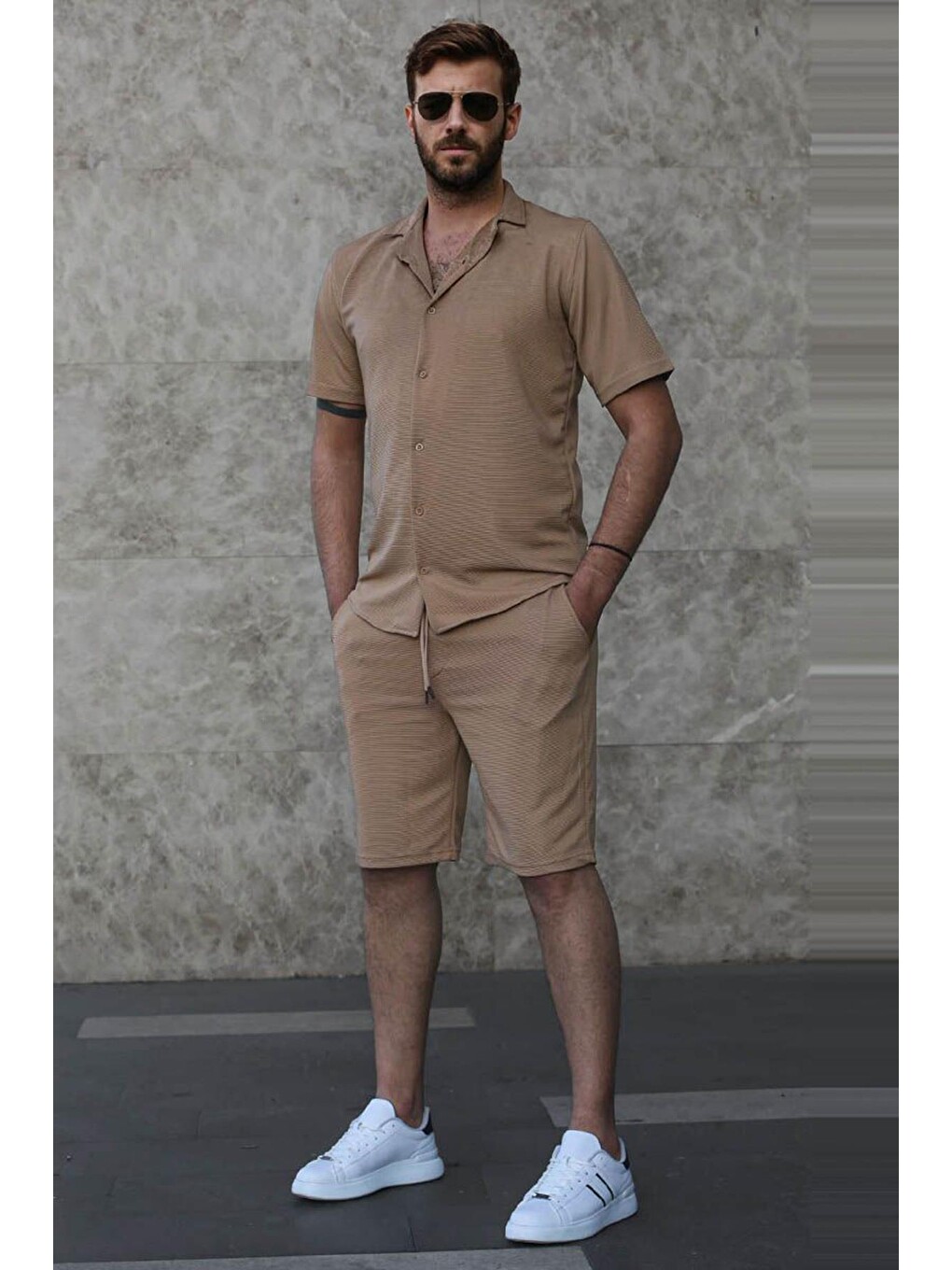 Bej Camel Basic Erkek Gömlek Takımı 5918