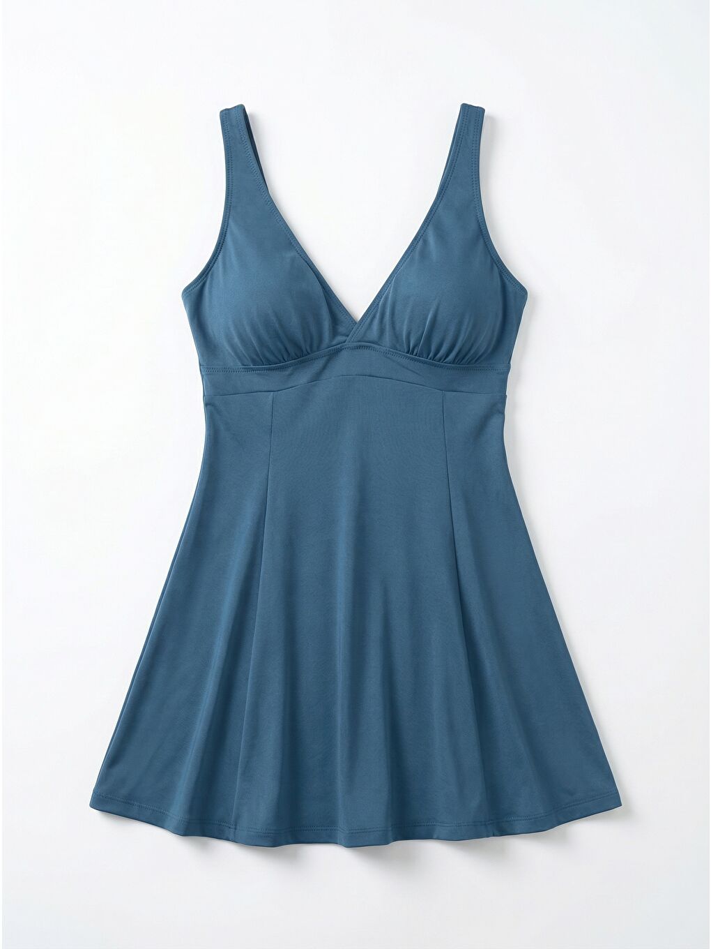 Büyük Beden Şortlu Elbise Mayo Etekli Mayo Yüzücü Mayo 1901-26 Petrol