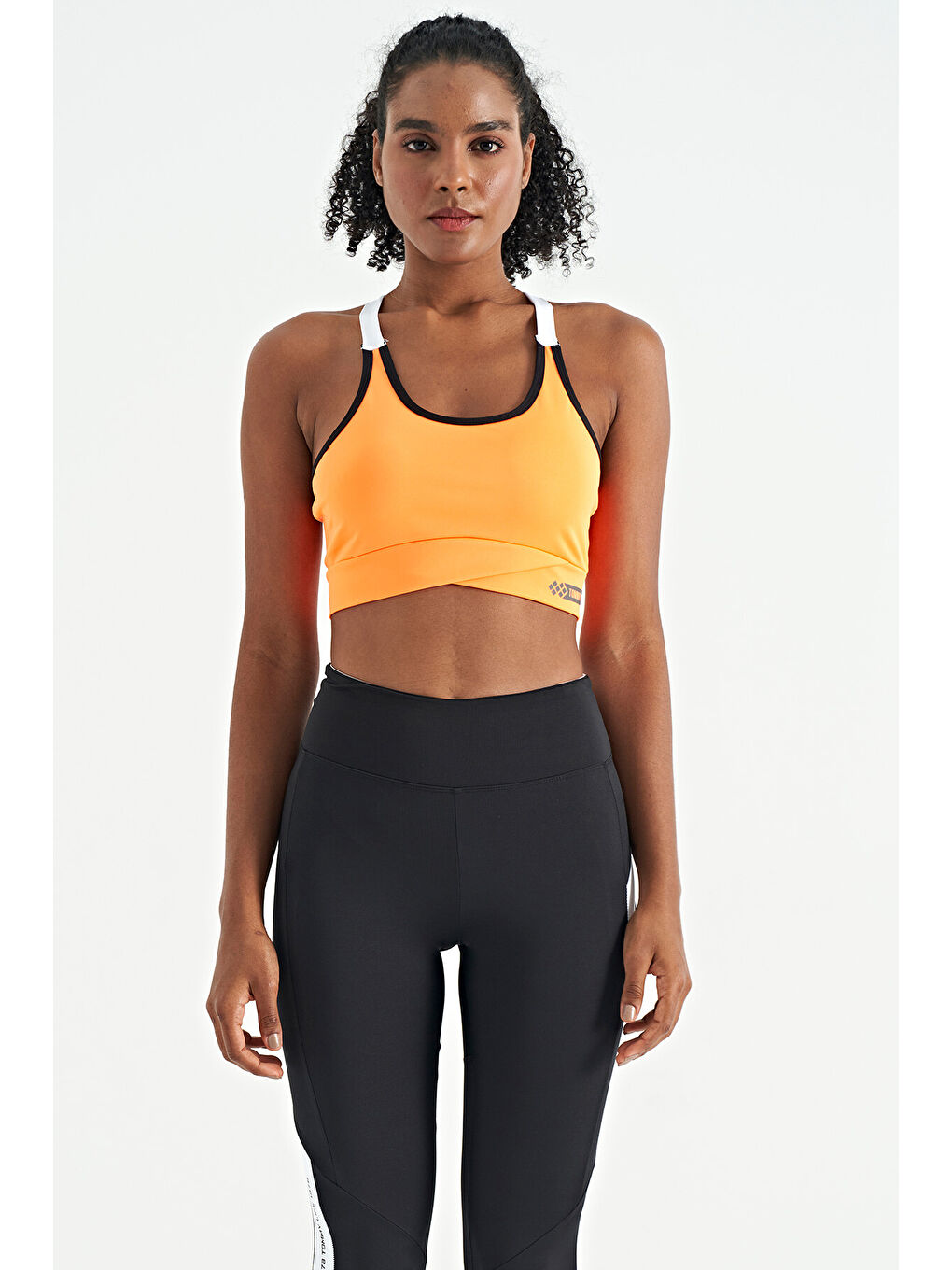 Neon Turuncu Sırt Detaylı Askılı Dar Kalıp Kadın Büstiyer - 97254