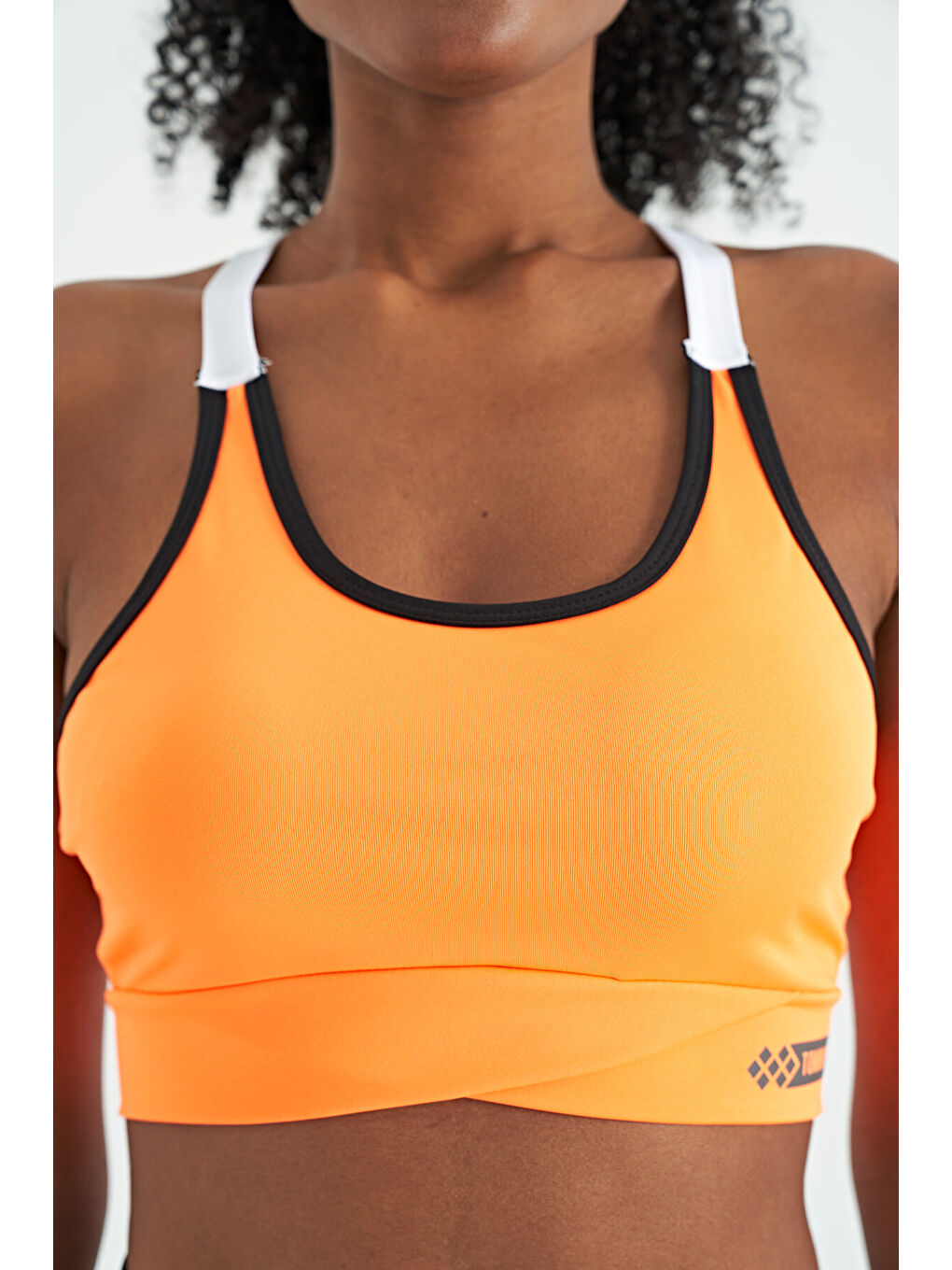 Neon Turuncu Sırt Detaylı Askılı Dar Kalıp Kadın Büstiyer - 97254-2