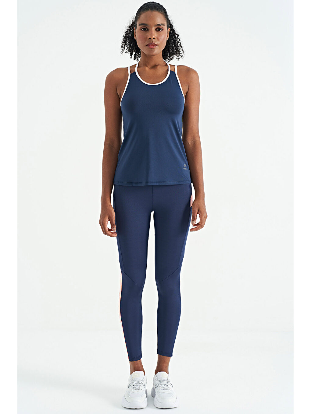 İndigo Çift Askılı Sırt Detaylı Standart Kalıp Kadın Spor Atlet - 97258-2