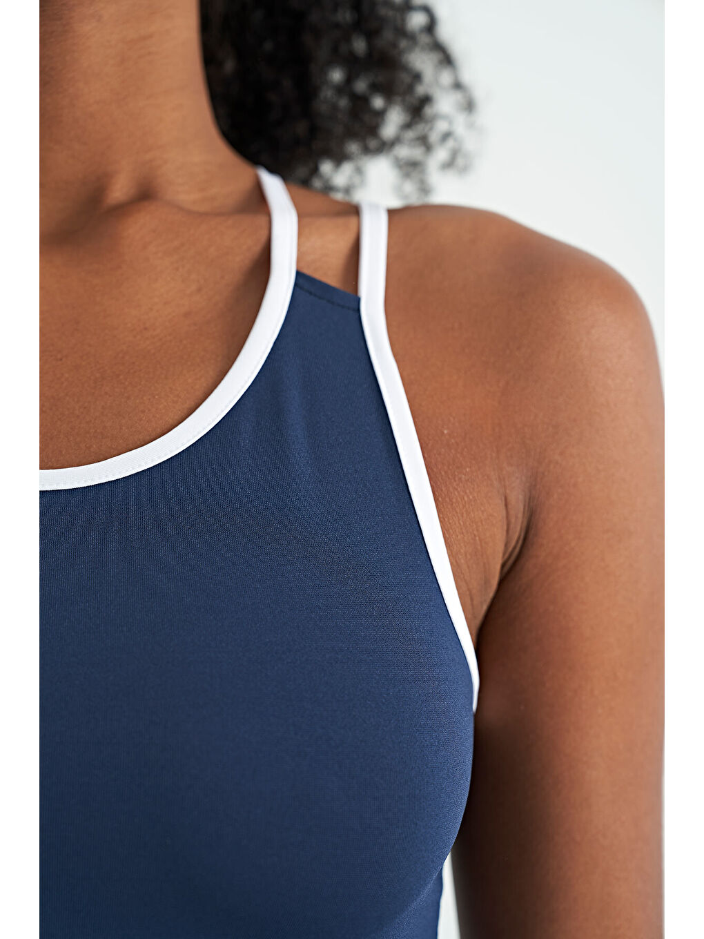 İndigo Çift Askılı Sırt Detaylı Standart Kalıp Kadın Spor Atlet - 97258-3