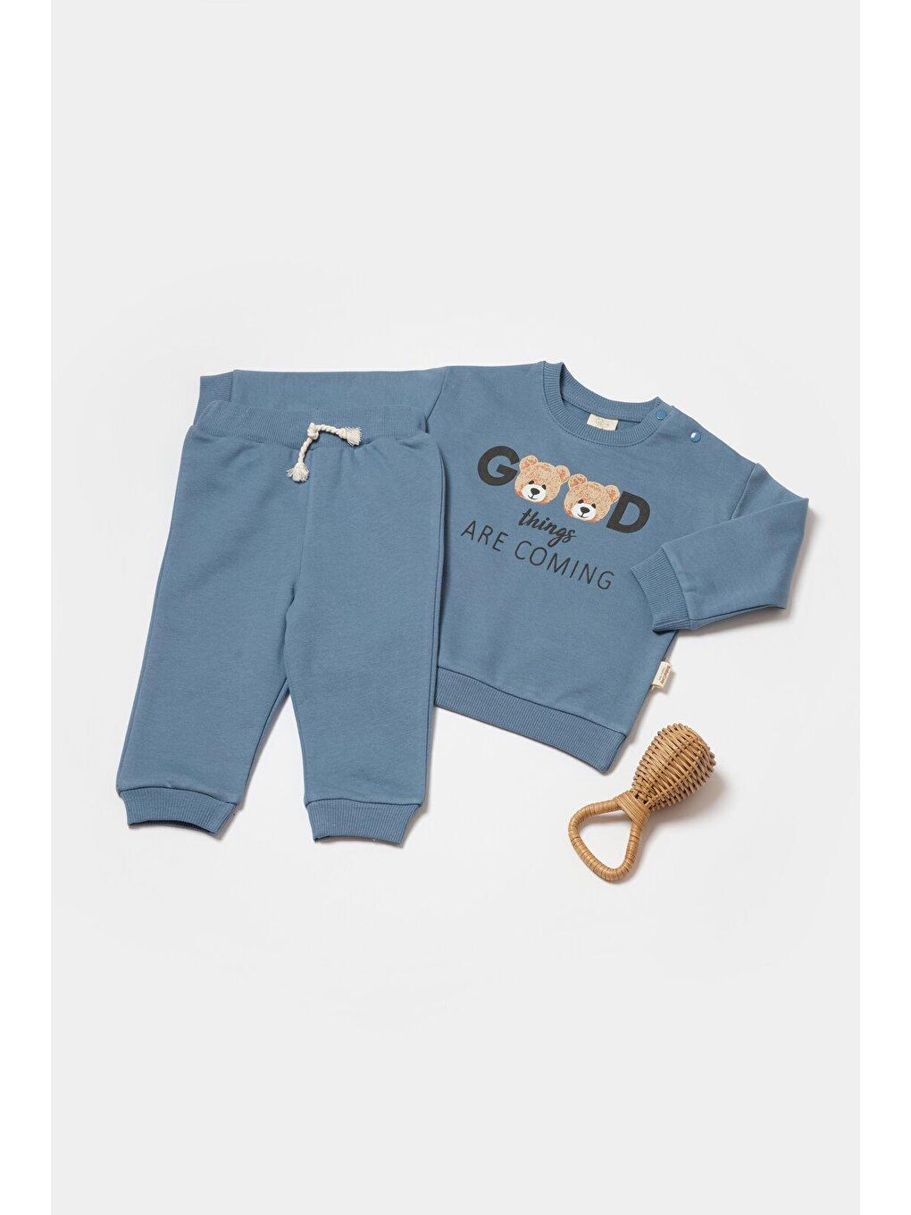 BabyCosy Organic Wear Mavi Sweatshirt & Pantolon Takımı