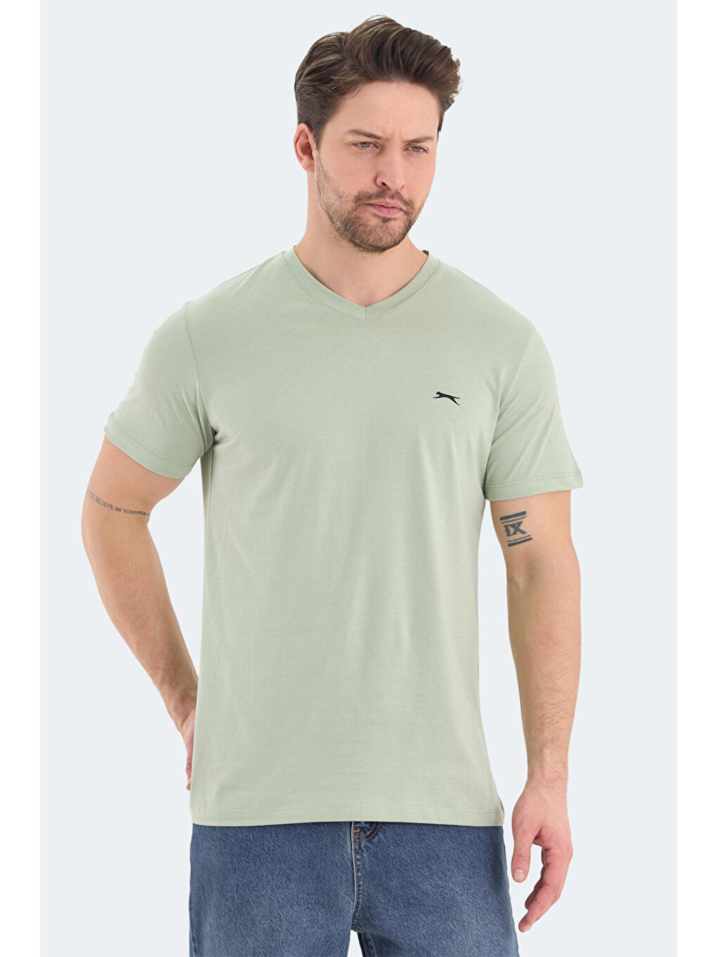 Turkuaz RIVALDO Erkek %100 Pamuk Tişört-5